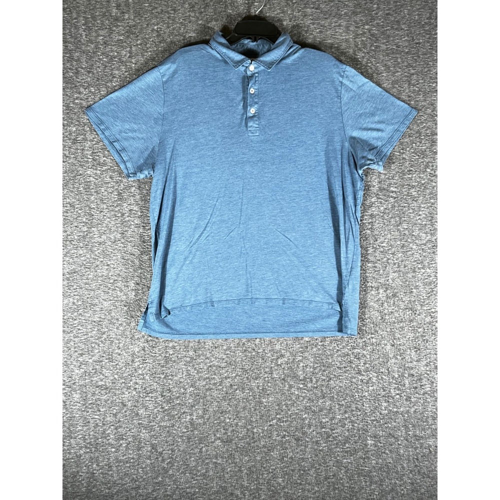 Bonobos Slim Fit Blue Heathered Polo Shirt XXL Drytex Cotton Modal Short Sleeve‎